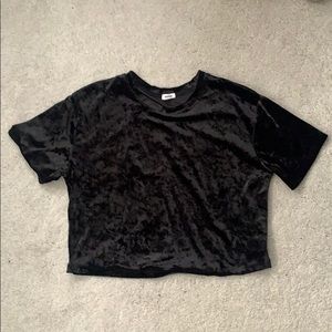 Black velvet crop top